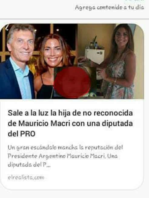 Repudian falsa publicación que circuló en las redes sobre una supuesta hija no reconocida del presidente Mauricio Macri