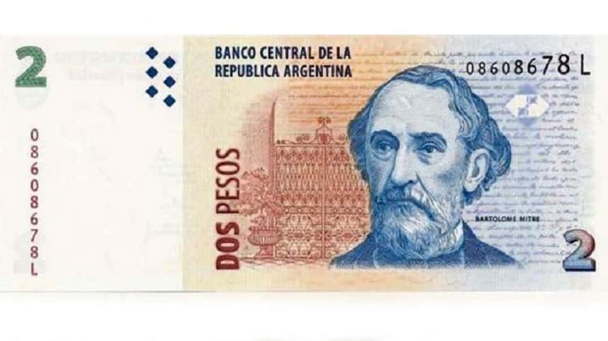 Salen de circulación los billetes de 2 pesos
