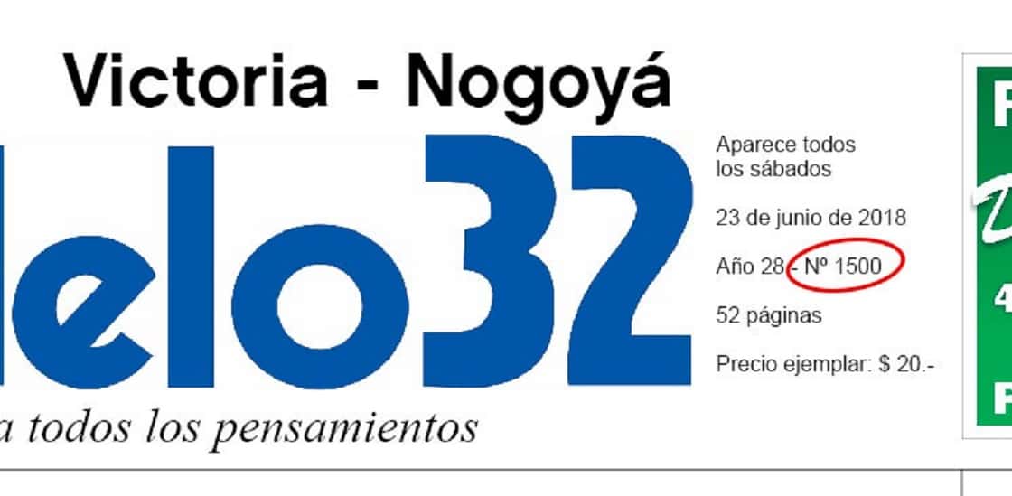 Edición Nº 1500 de Paralelo 32 Victoria/Nogoyá