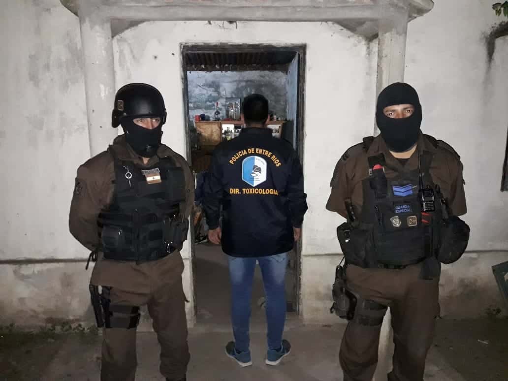 Cuatro personas detenidas en los allanamientos por narcomenudeo en Nogoyá