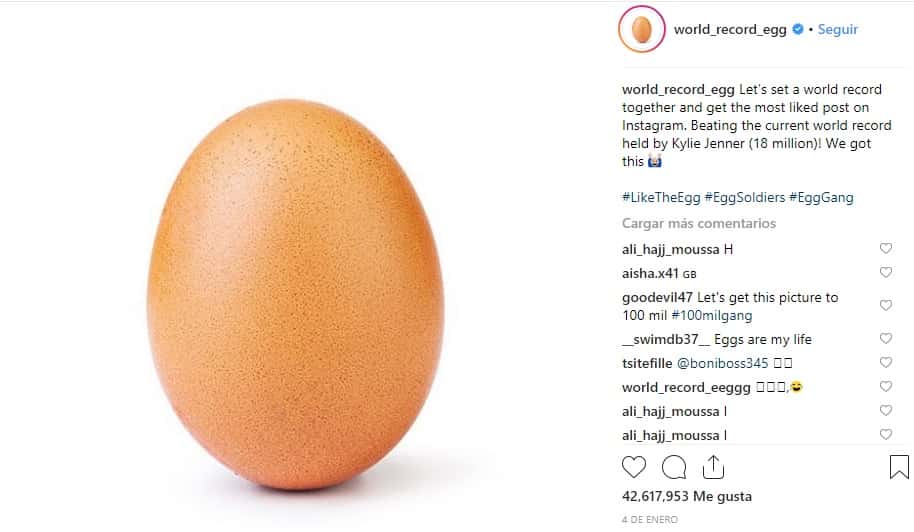 El huevo más famoso del mundo está en Instagram