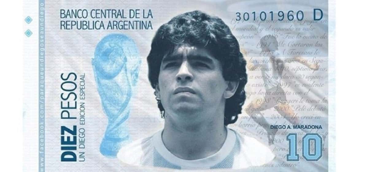 Campaña para que Diego Maradona esté en los billetes de 10 pesos