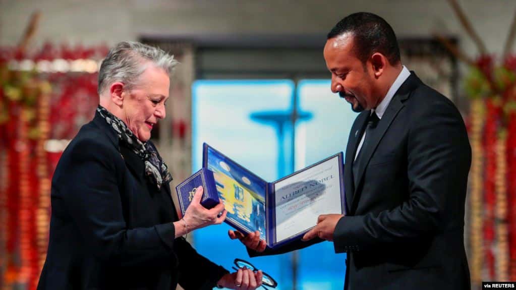 El primer ministro de Etiopía recibe el Nobel de la Paz