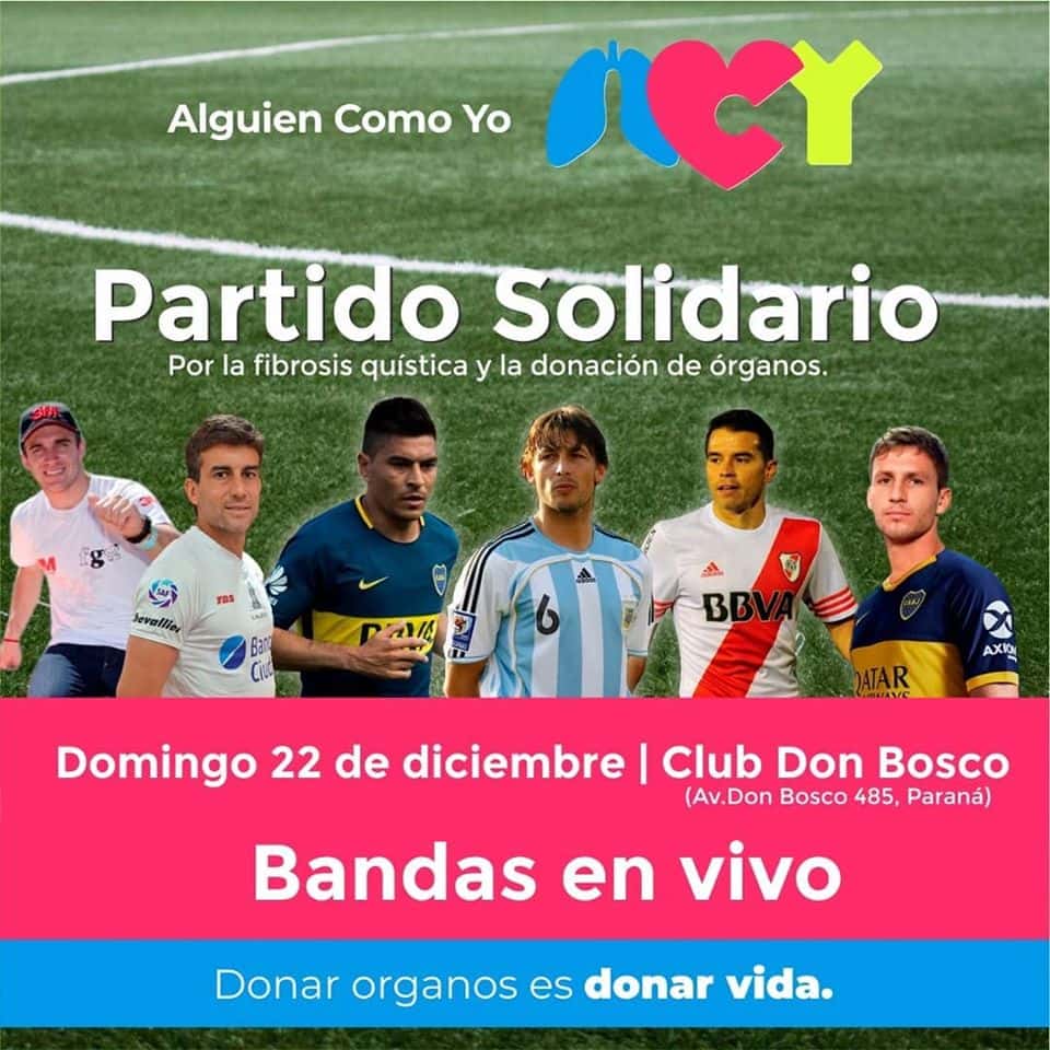 En el Club Don Bosco de Paraná se realizará un partido a beneficio de la Asociación Civil Alguien Como Yo FQ