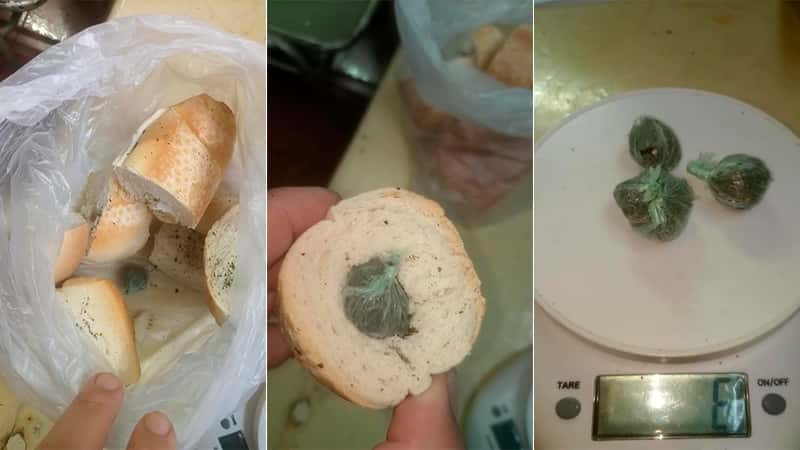 Dentro de los panes había envoltorios de marihuana