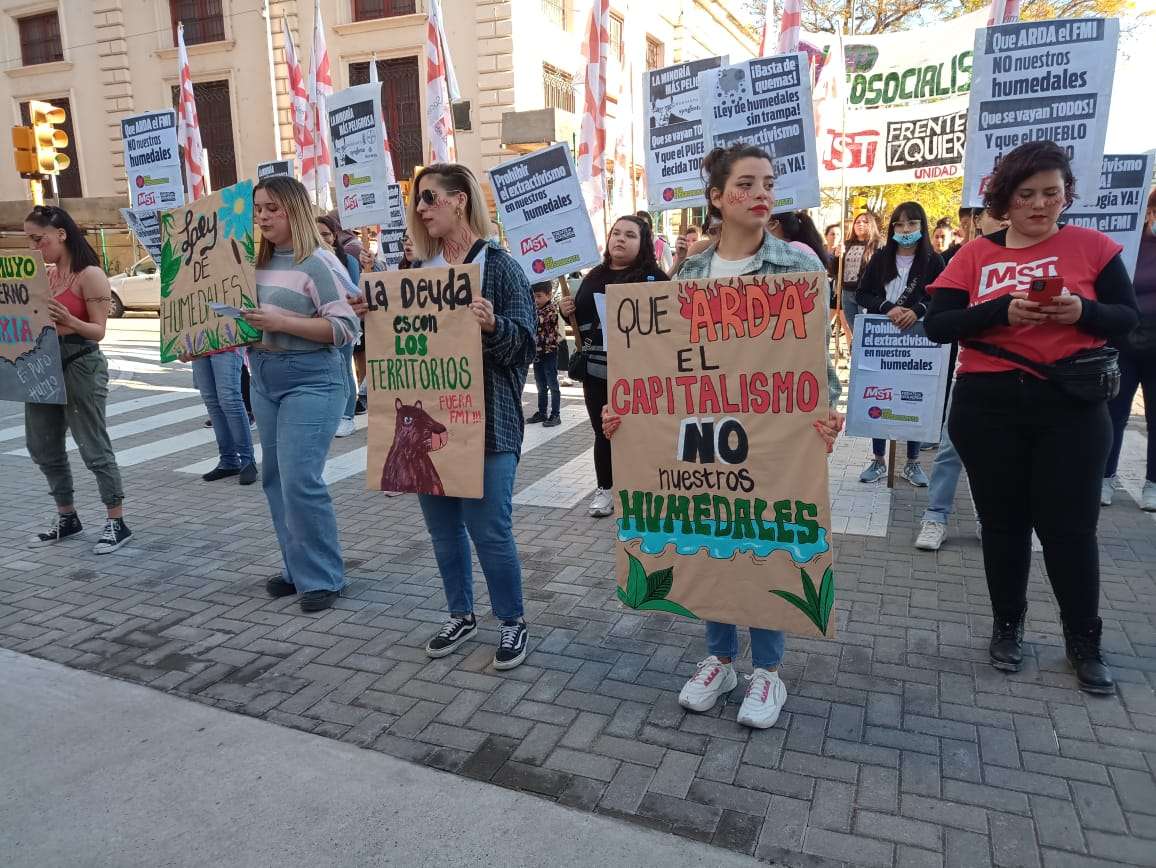 Se realizó una marcha en Paraná por la Ley de Humedales