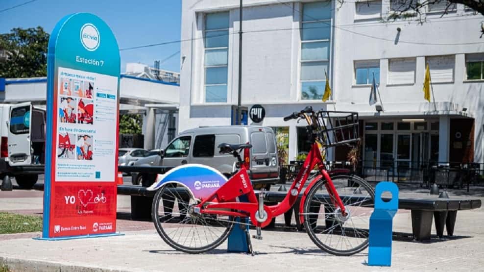 Las bicicletas públicas, una opción de transporte en Paraná